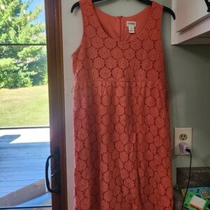 Motherhood Coral Lace Mini Dress